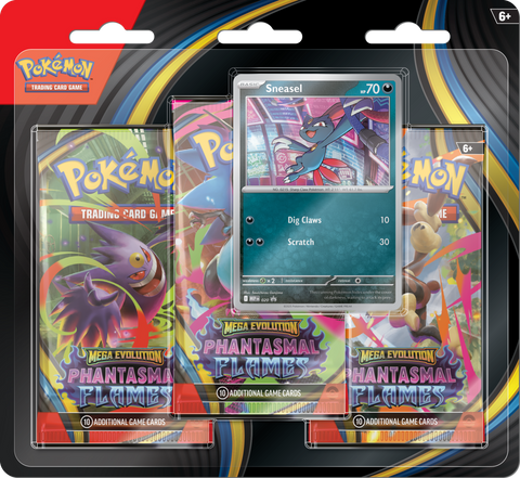 Pokemon | Mega Evolution | Phantasmal Flames | 3 Pack Blister | Sneasel